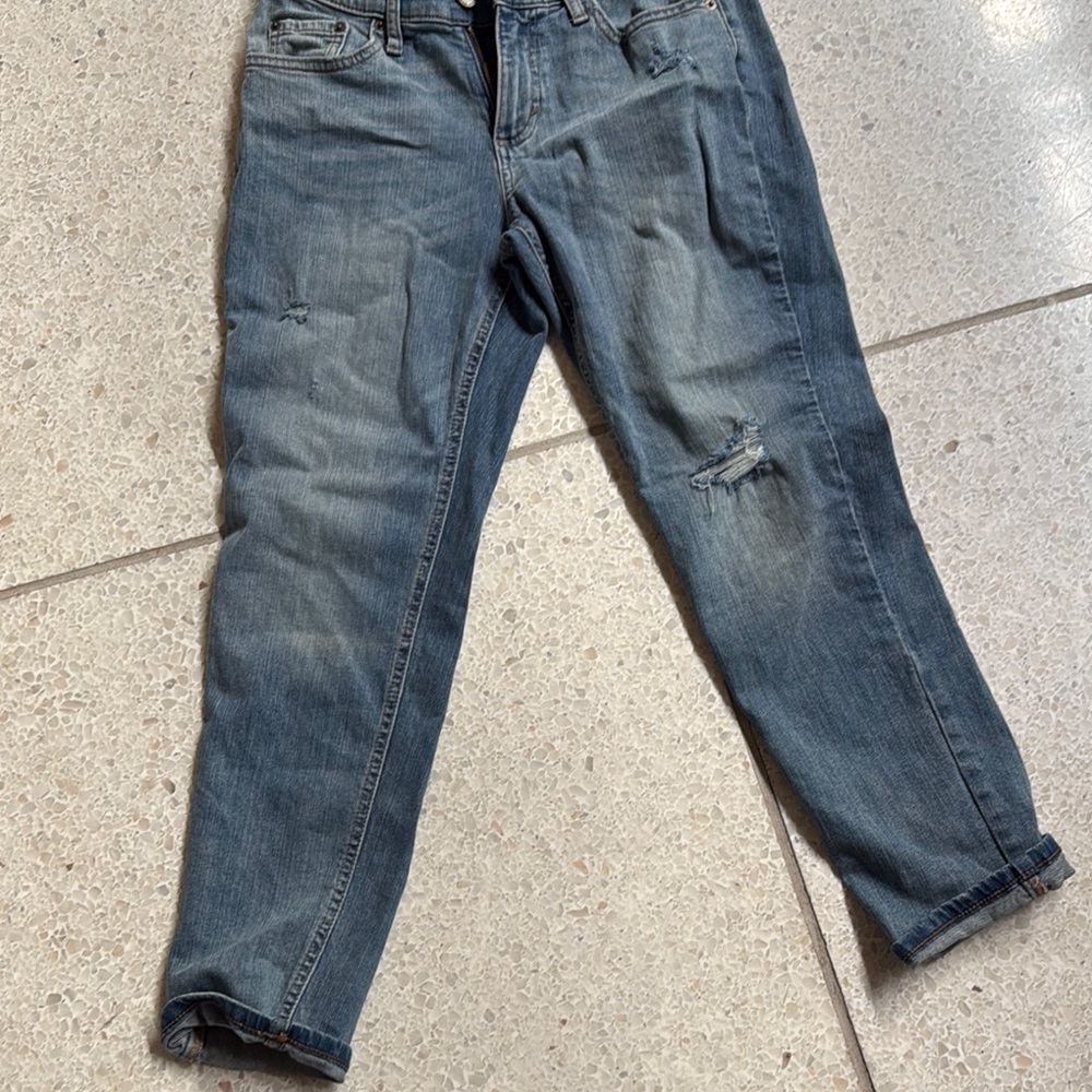 Distressed Blue Denim Jeans